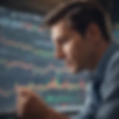 An investor analyzing stock charts