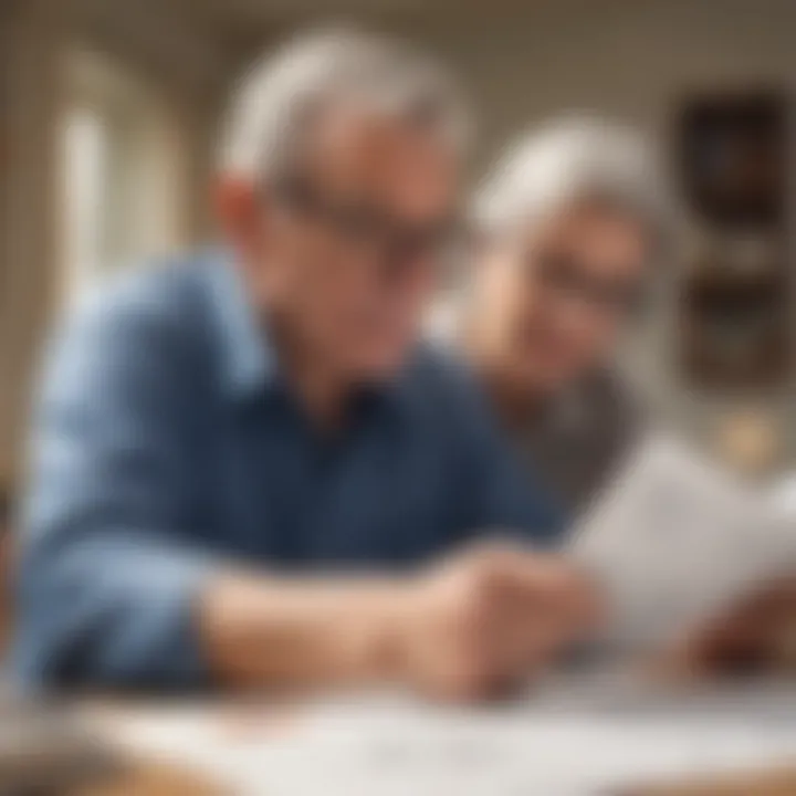 An individual evaluating retirement goals amidst financial documents