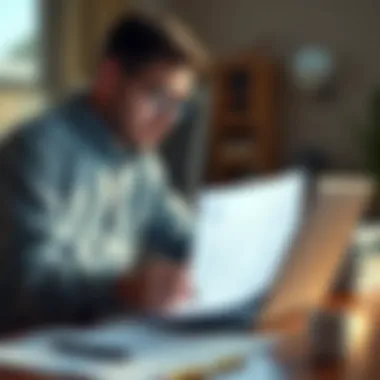 An individual reviewing check records on a laptop