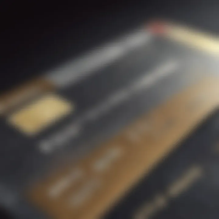 Close-up of a credit card showcasing premium features