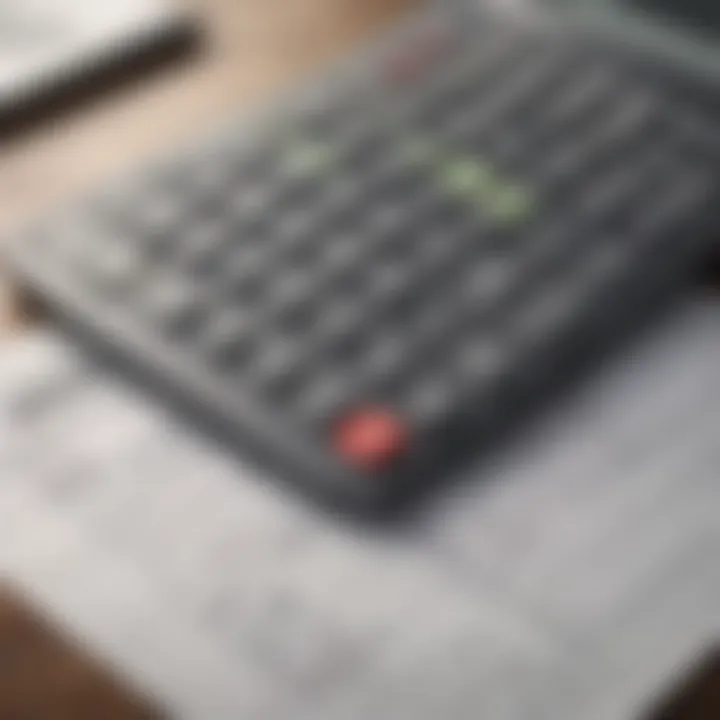 Calculator and tax documents on a desk