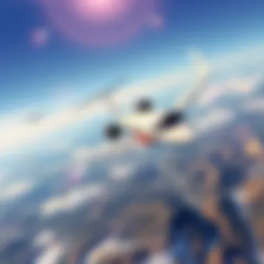 Private jet flying over scenic landscapes highlighting the travel experience
