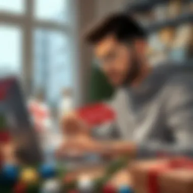 Evaluating Gift Card Deals Online A person analyzing gift card offers on a laptop